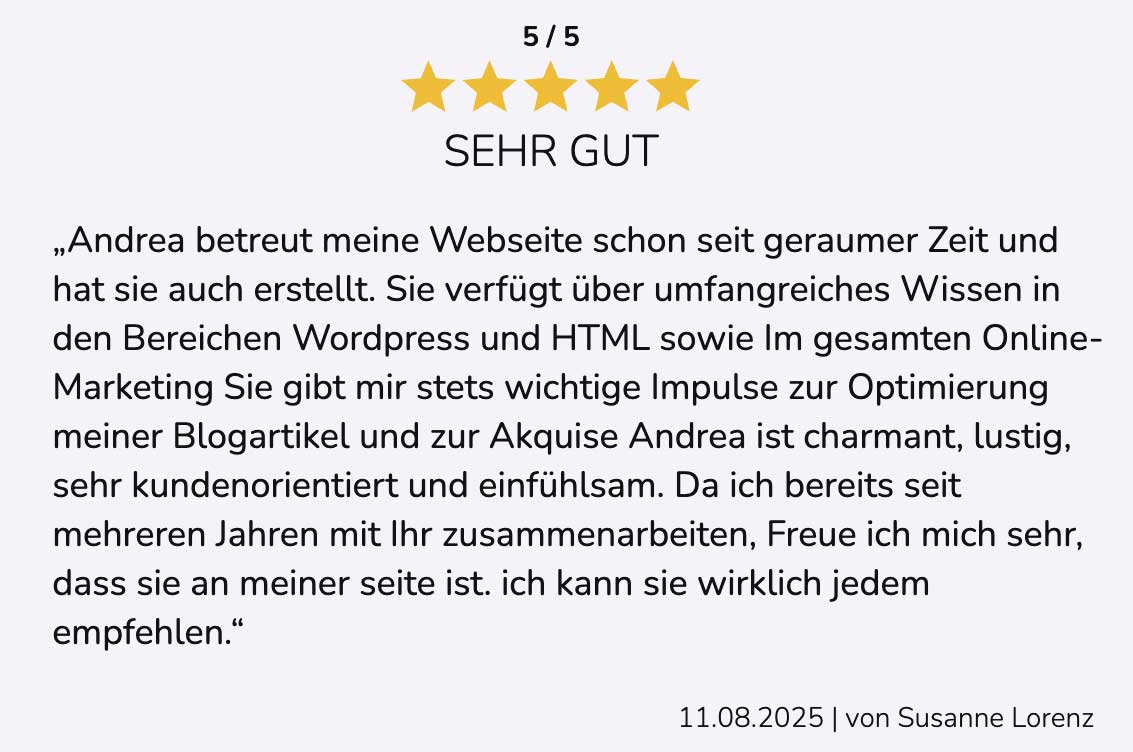 Kundenstimmen Susanne Lorenz